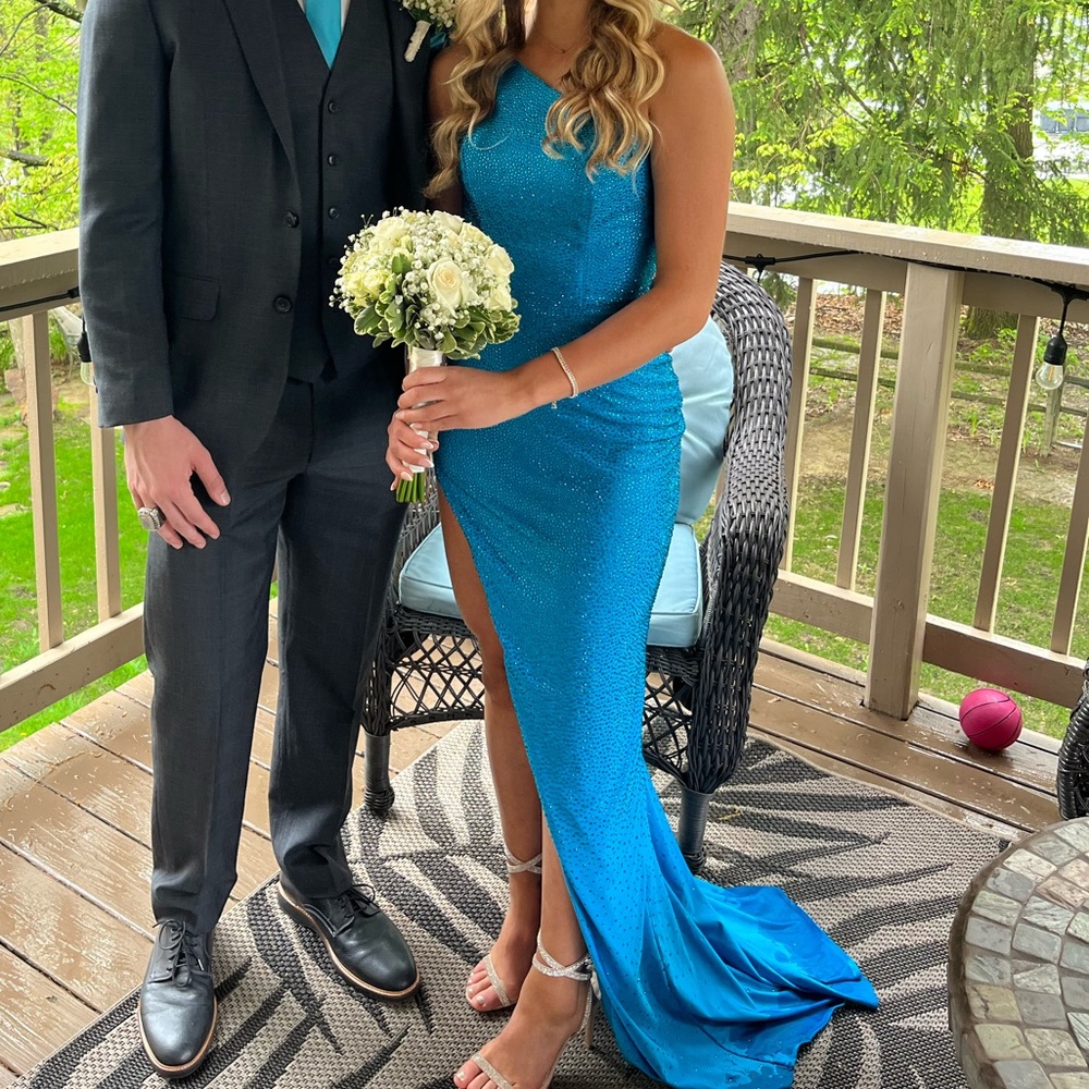 COPY - Almost New Sherri Hill Blue Prom Dress